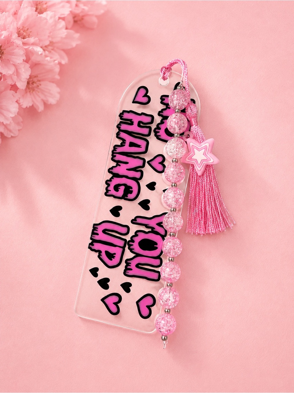 No You Hang Up handcrafted bookmark 💗🖤